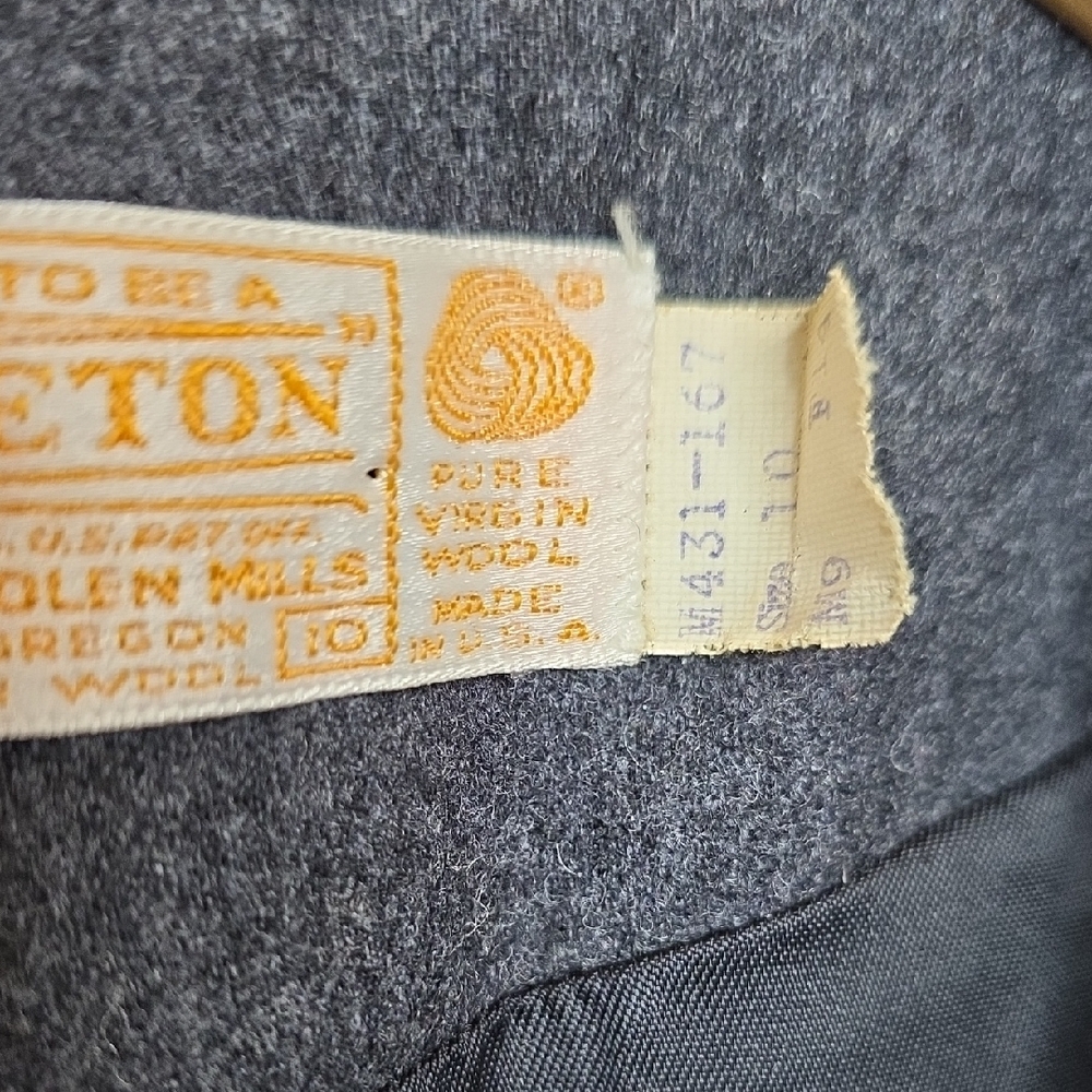 Pendleton Women's Blazer in Charcoal Dark Blue Wool Vintage 10 - Picture 3 of 13